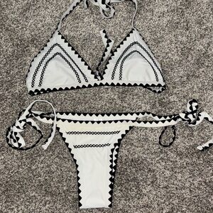 Black and White Bikini Set